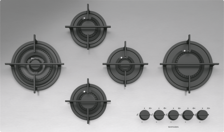바라짜 무드 스텐 5구 가스쿡탑 90cm Barazza Mood hob Gas Cooktop Stainless steel 1PMD95