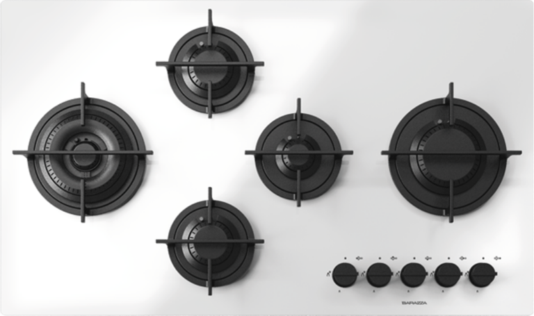 바라짜 무드 화이트 5구 가스쿡탑 90cm Barazza Mood hob Gas Cooktop White 1PMD95B