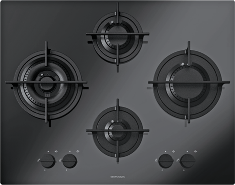 바라짜 무드 블랙 4구 가스쿡탑 65cm Barazza Mood hob Gas Cooktop Black 1PMD64N
