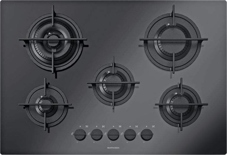 바라짜 무드 블랙 5구 가스쿡탑 75cm Barazza Mood hob Gas Cooktop Black 1PMD70N